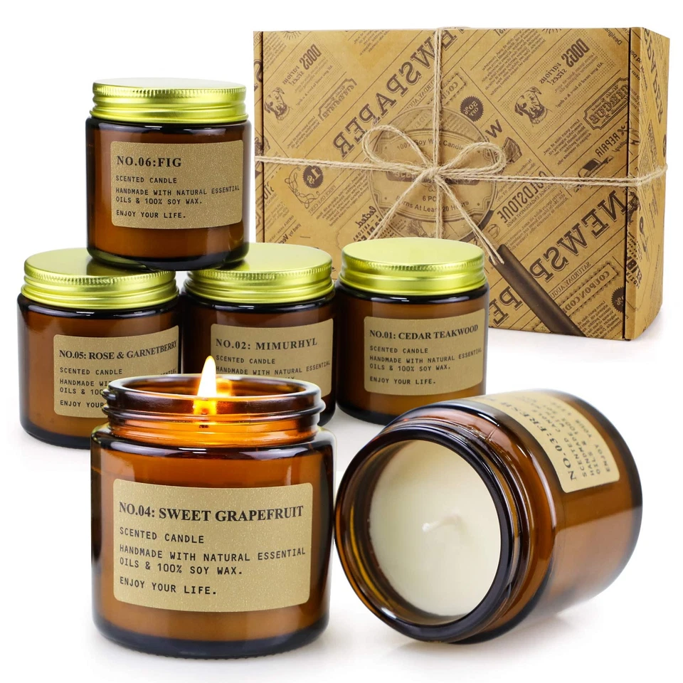 Paquete de 6 velas para el hogar perfumadas velas de aromaterapia conjunto de regalo para mujeres agua de soja... Foto 1 de 4