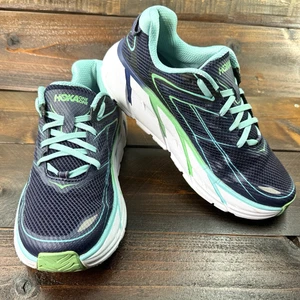 Hoka One One Clifton 3 Women’s Size 7.5 Trail Running Shoes Blue White Teal - Picture 1 of 11