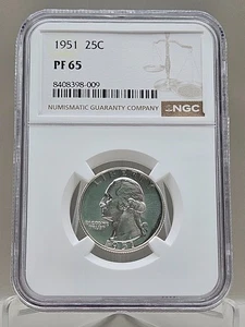 1951 Washington Quarter Gem Proof NGC PF 65 - Picture 1 of 10