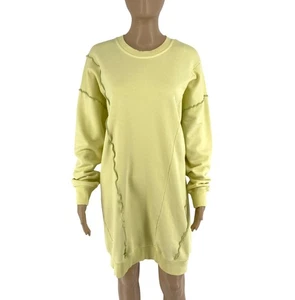 Diesel Damen gelb Baumwolle D-ROBBIECUT Oversize Sweatshirt Kleid Größe 2XS - Bild 1 von 13