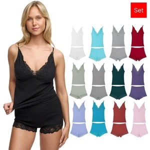 Tazzio Nachtwäsche SET 2er-Set Damen Shorty Top Unterhemd Panty Slip Unterhosen - Bild 1 von 105