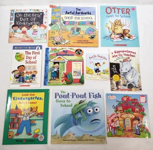 Kids Books About The First Day Of School Lot 10 Kindergarten Preschool Teacher - Picture 1 of 12