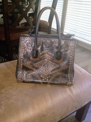 LOVED: PRADA Black Handbag 2-Way Strap; Canvas Canapa Bijou  Authentic w Card - Image 1 of 4