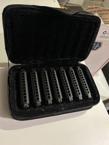 Juego de 7 armónicos Hohner Piedmont Blues con estuche de almacenamiento suave original - Imagen 1 de 7
