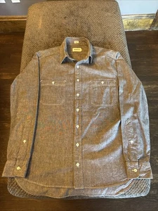Taylor Stitch Men’s Thick Utility Gray Button Down Shirt Size 44 Large EUC - Picture 1 of 16