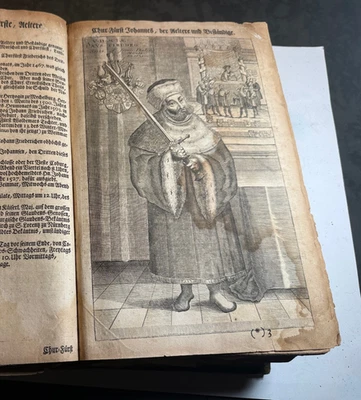ANTIQUE 1656 BIBLE GERMAN DILHERR LUTHER NUREMBURG FOLIO w WOODCUT ILLUSTRATIONS - Image 1 of 4