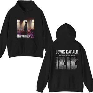 Lewis Capaldi UK Tour 2025 Hoodie Concert Merch Front & Back Fan Gift Hooded Top - Picture 1 of 3