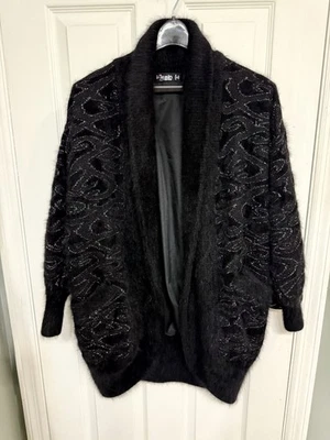 Cárdigan Angora Pelo Conejo Vintage Años 80/90 Hong Kong Preppy Academia Talla S Foto 1 de 2