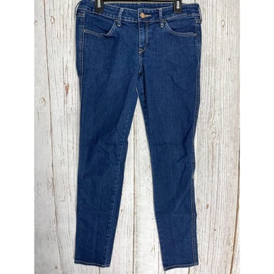 Pantalones de mezclilla HM para mujer talla 30 azul lavado oscuro ajustados cintura baja elásticos minimalistas  Foto 1 de 4