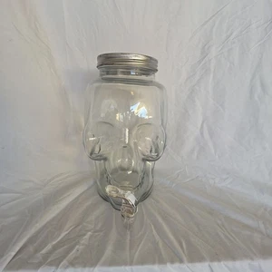 Skull Beverage Glass 1 Gallon Drink Dispenser Party Halloween Table Decoration - Picture 1 of 10