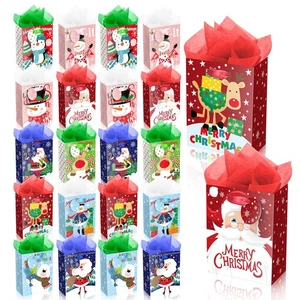 60Pack Small Chirstmas Gift Bags with Tissue Paper and Tag, Mini Paper Bags w... - Bild 1 von 6