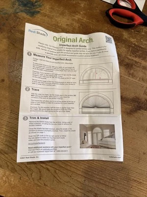 36” X 1.25” X 96” Redi Shade Accordion Style White Imperfect Arch Blind New - Image 1 of 4