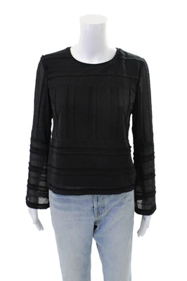 Blusa Top Drew Mujer Bordada Manga Larga Negra Talla XS Foto 1 de 4