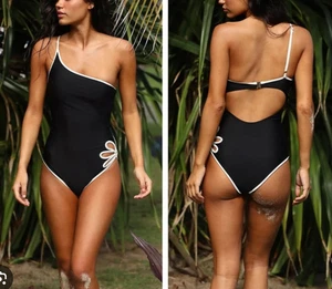 Nuevo con etiquetas Traje de baño Auguste Free People acacia de una pieza un hombro negro talla M - Imagen 1 de 7
