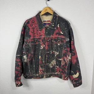 90s Vintage CHICAGO BULLS Michael Jordan Pro Player Denim Jacket Size L RARE - Bild 1 von 13
