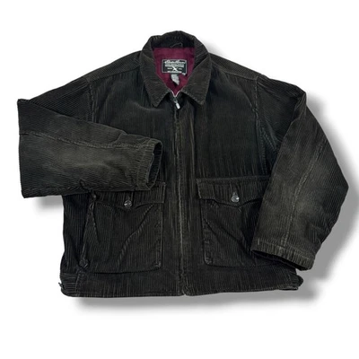 Vintage Eddie Bauer Jumbo Corduroy Jacket Quilted Lined Men's Medium Brown - Изображение 1 из 4