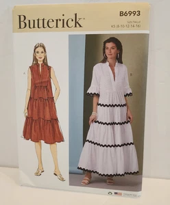 Vestido Butterick B 6993 Tierd con volantes talla 8-16 vestido de costura sin cortar - Imagen 1 de 4