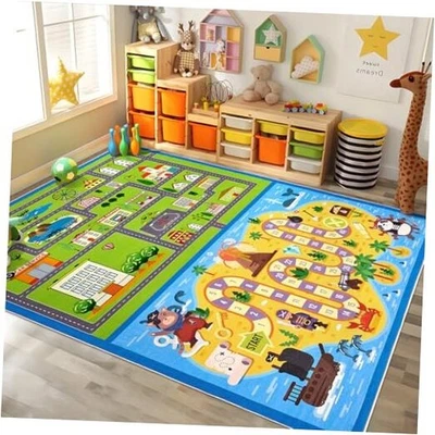 Alfombra para niños para aula 4x6 alfombra de juego alfombra para bebés niños niñas City Life Road  Foto 1 de 4