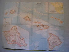 VINTAGE HAWAII MAP National Geographic July 1960