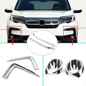 6x Copriparaurti Angolo Fendinebbia Anteriore Cromato per Honda Pilot 2019-2022 - Foto 1 di 14