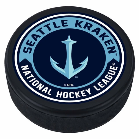 SEATTLE KRAKEN NHL 3D TEXTURED " Raised Letters" ANCHOR ARROW DESIGN HOCKEY PUCK Cover
