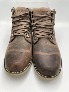 Nevica Mens Boots Uk10 Brown Leather Lace Up Padded Ankle Oil and Slip Resistant - Picture 1 of 6