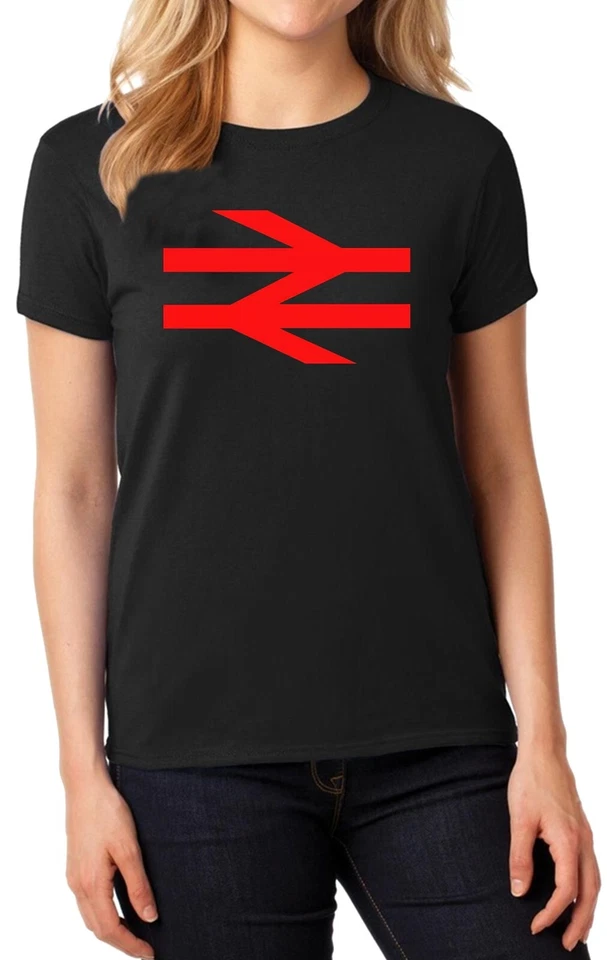 British Rail T-Shirt Logo Symbol Ladies Retro Gift Idea Present Women Tee Top - Image 1 of 1