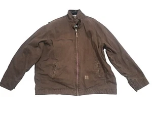 Chaqueta De Colección Berna Marrón Gasolina Lavada Lona Grunge Moderna Americana Ropa de Trabajo - Imagen 1 de 17