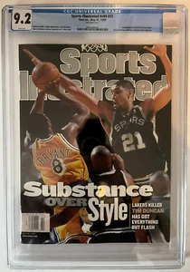 1999 Newsstand Sports Illustrated Basketball Tim Duncan 1st Cover RC CGC 9.2 - Picture 1 of 2