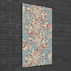 Wandbild Druck auf Plexiglas® Acryl Hochformat 50x100 Ethnische Blumen