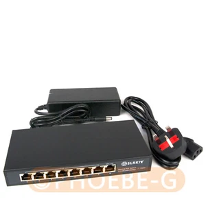 ALL Gigabit 48V 120W 8 Ports 7 PoE Injector Power Over Ethernet Switch UK Plug - Picture 1 of 6