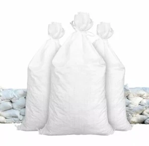 Flood Sandbags 10 White Bags 14" x 26" Sandbag multiple use Poly Hurricane Prep - Picture 1 of 22