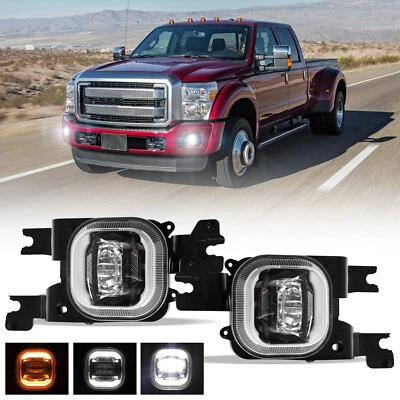Fit 2008 2009 2010 For Ford F-250 F-350 F-450 Super Duty LED Fog Light Halo Lamp - Image 1 of 4