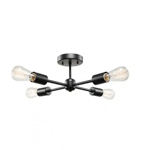 Globe Electric Vane 4-Light Matte Black Flush Mount Ceiling Light - Picture 1 of 6