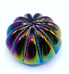 ART GLASS PAPERWEIGHT- EICKHOLT SIGNED IRIDESCENT SEA URCHIN DATED 1990 - Picture 1 of 3