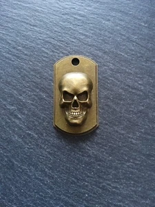 5 Rectangular Skull Pendants Antique Bronze 48x27x6mm NICKEL FREE - Picture 1 of 7