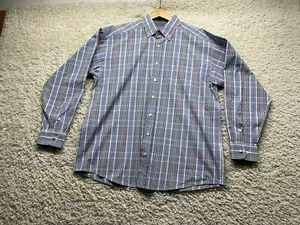 Panhandle Men's Shirt Sz Large Blue Plaid iTuf Cooper Performance Western Cowboy - Picture 1 of 6