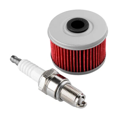 Oil Filter Spark Plug Fit for Honda Quad TRX 300 350 400 420 450 1988-2020/ - Image 1 of 4