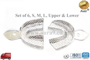 Dental Impression Trays, Partial Denture Set Of 6- S,M,L Upper Lower - Picture 1 of 1