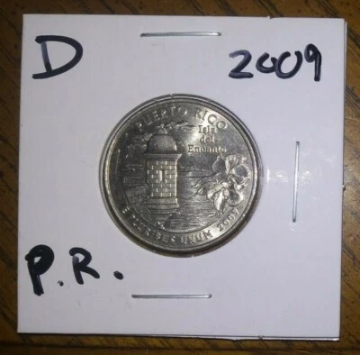2009 - D Mint - Puerto Rico Quarter + Protective coin flip! - Image 1 of 2