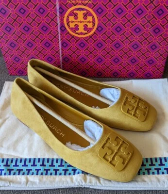 Tory Burch Georgia Puntera Cuadrada Gamuza Ballet Pisos NUEVO 6.5 Foto 1 de 4