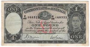 Commonwealth of Australia - Year 1938 - P 26a - 1 Pound banknote - Picture 1 of 2
