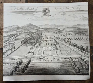 Antiker Druck Nibley, Sitz von George Smyth/Gloucestershire/KIP, Atkyns 1712 - Bild 1 von 1