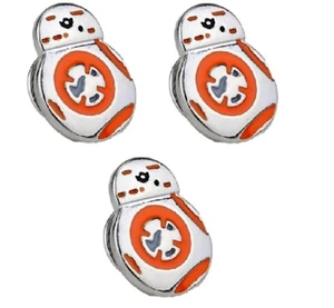 Star Wars Mini BB8 Droid Orange/Silver Metal Enamel Set of 3 Pins - Picture 1 of 1