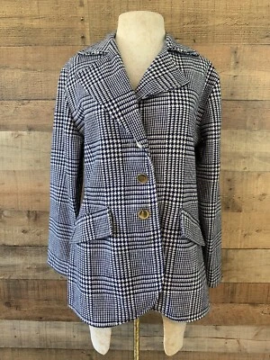 Vintage 1970’s MOD Groovy Plaid Blazer Jacket Sportswear Size Medium - Image 1 of 4