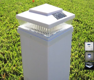 Set of 6 Garden Plastic White 6 X 6 Outdoor 5 LED 78Lumens Solar Post Cap Light - Picture 1 of 2