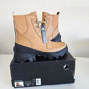 NWT Sorel | Brex Lug Leather Lace Up Waterproof Brown Boot, Women's 9 - Imagen 1 de 11