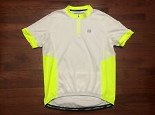 NISHIKI CYCLING JERSEY SHIRT MENS LARGE WHITE HIGHLIGHTER YELLOW NEON BICYCLE