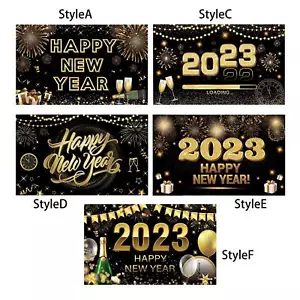 Fabric Happy New Year Banner 2023 Backdrop Indoor Outdoor Photography Parties - Picture 1 of 16