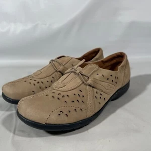 Women's Rockport Cobb Hill 'Paula' Linen Nubuck Leather Slip on Shoes Sz 9M - Picture 1 of 11